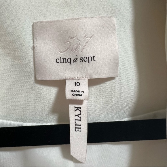 Cinq A Sept Kylie Diamond Daisies Embellished Blazer Jacket In Ivory/Smoke - Picture 12 of 14